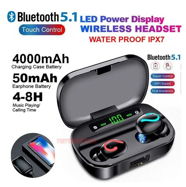 Mini Wireless Earbuds – Bluetooth 5.1, IPX7 Waterproof