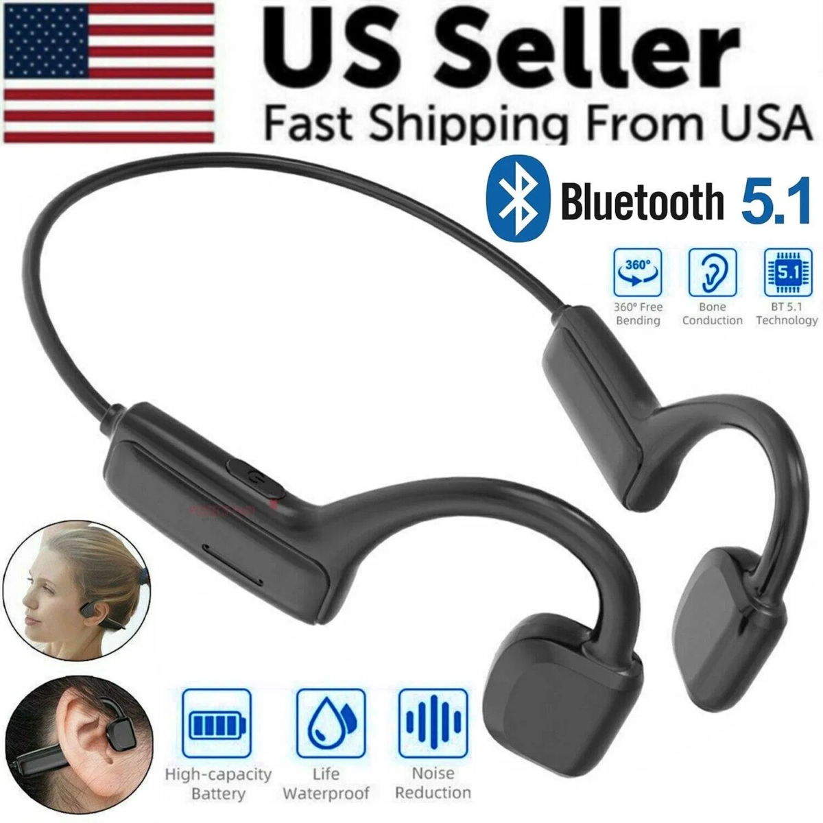 Bone Conduction Sport Headphones – Bluetooth 5.1
