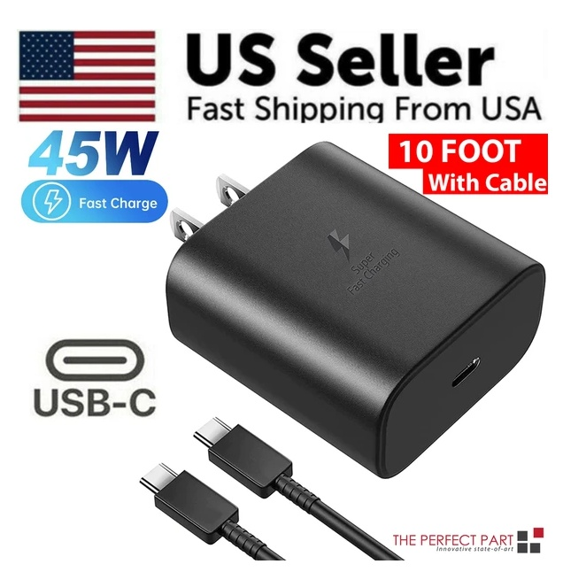 45W USB-C Super Fast Charger + 10ft Cable