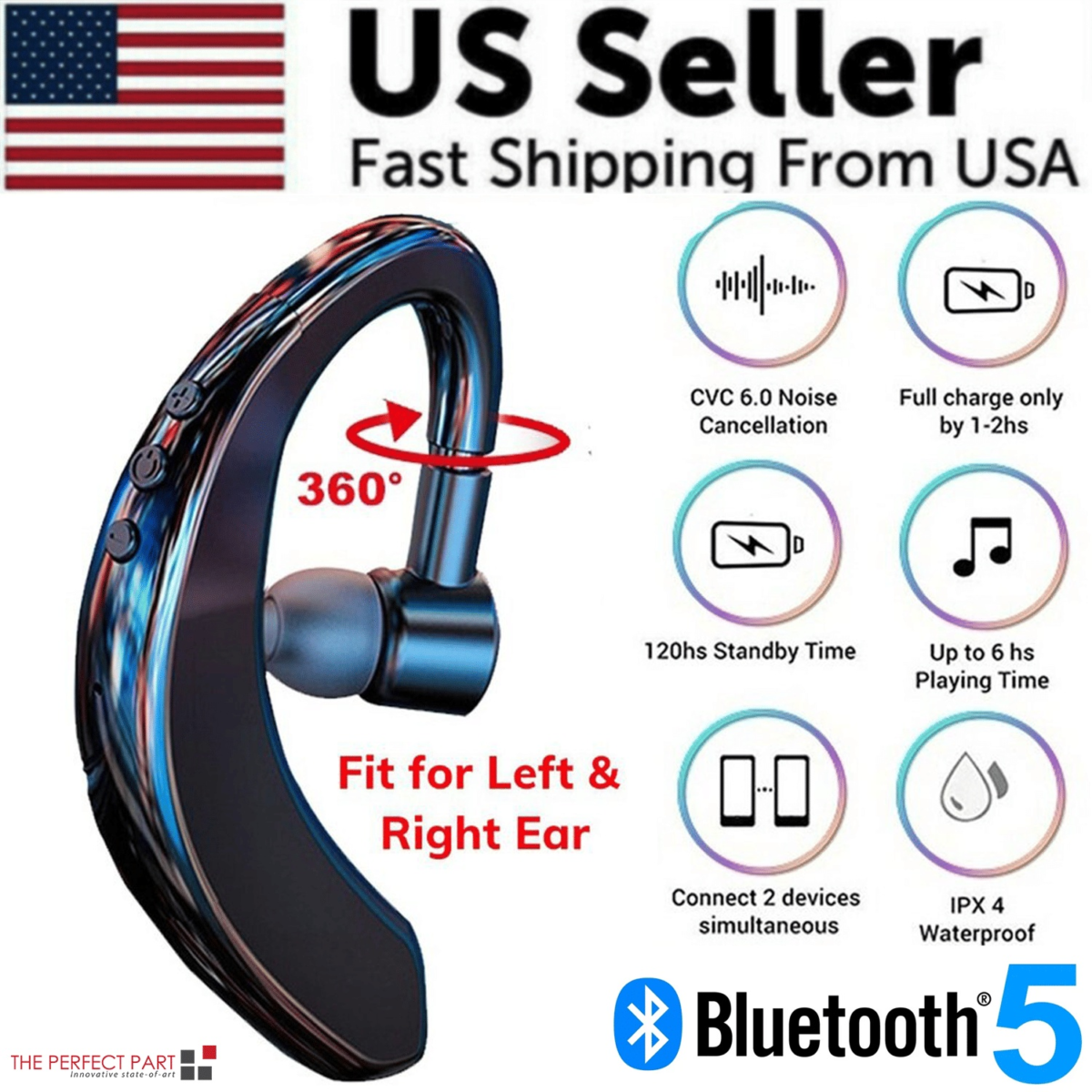 Bluetooth 5.0 Noise-Cancelling Trucker Headset