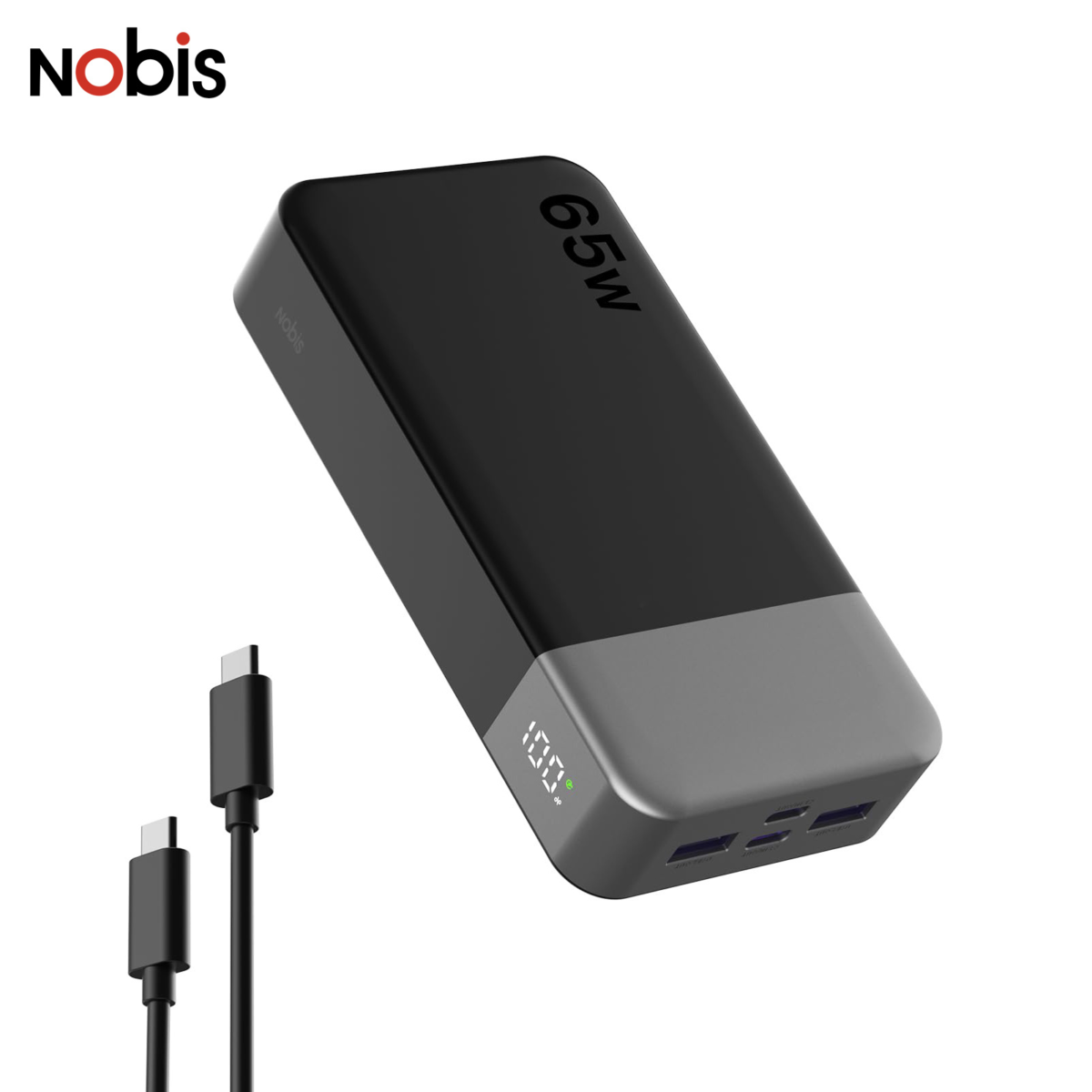 20,000mAh 65W Fast-Charge Power Bank (Laptop & Phone)